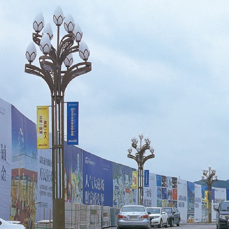 LED玉蘭燈廣場(chǎng)裝飾道路照明中式特色八叉九火玉蘭燈景觀燈廠家